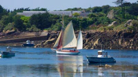 Étude de terrain avant fresque murale, vieux gréement à l'île de Bréhat